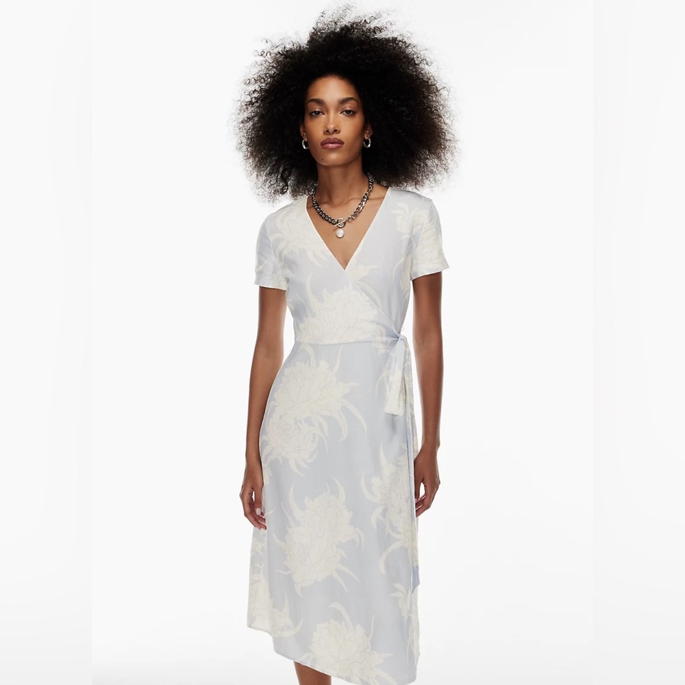 Aritzia Babaton Dern Linen Wrap Dress